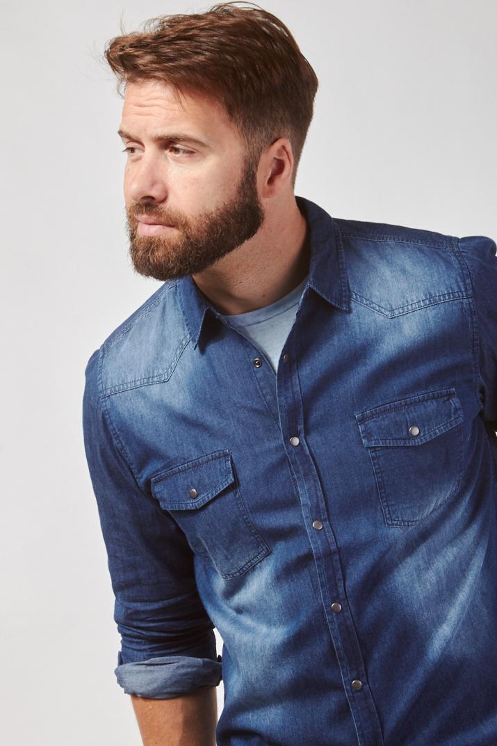 camisa jeans hombre